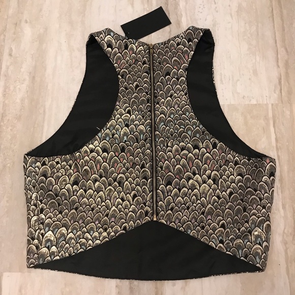 🍾Blaque Label Peacock Paisley Crop Top - Picture 4 of 8